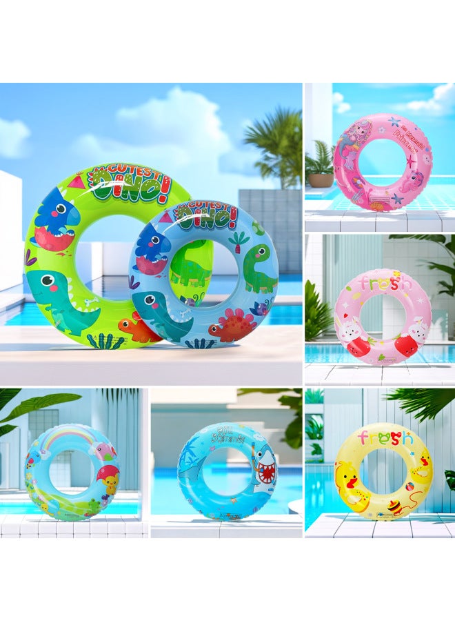 Generic Cartoon Printed Children's Swimming Ring Thickened Outdoor Water Inflatable Toy Baby Underarm Ring Floating Ring-Outer Diameter After Inflation:60-Inner Diameter After Inflation:Spaceman Pants Pocke - Image 2