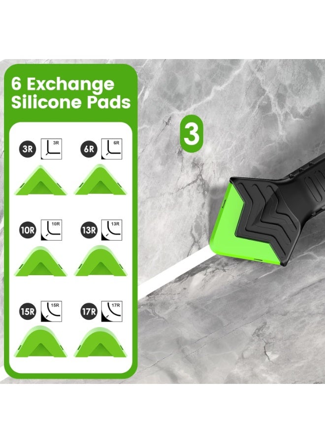 Ru syanl 5-in-1 Caulking Remover & Finishing Tool Kit with Grout Scraper and 6 Silicone Pads for Sealant Cleaning & Gap Repair – For Bathroom, Kitchen & Home - Image 4