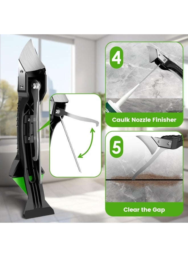 Ru syanl 5-in-1 Caulking Remover & Finishing Tool Kit with Grout Scraper and 6 Silicone Pads for Sealant Cleaning & Gap Repair – For Bathroom, Kitchen & Home - Image 5