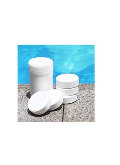 Blu BLUQUA Slow-dissolving Chlorine Tablets 1KG, Pool and Spa Water Bacteria, Algae Disinfection Treatment with Sunlight/UV Protection, TCCA 3" 200g x 5 pcs, Made in EU (1 Tin (5 Tablet))  - Image 3