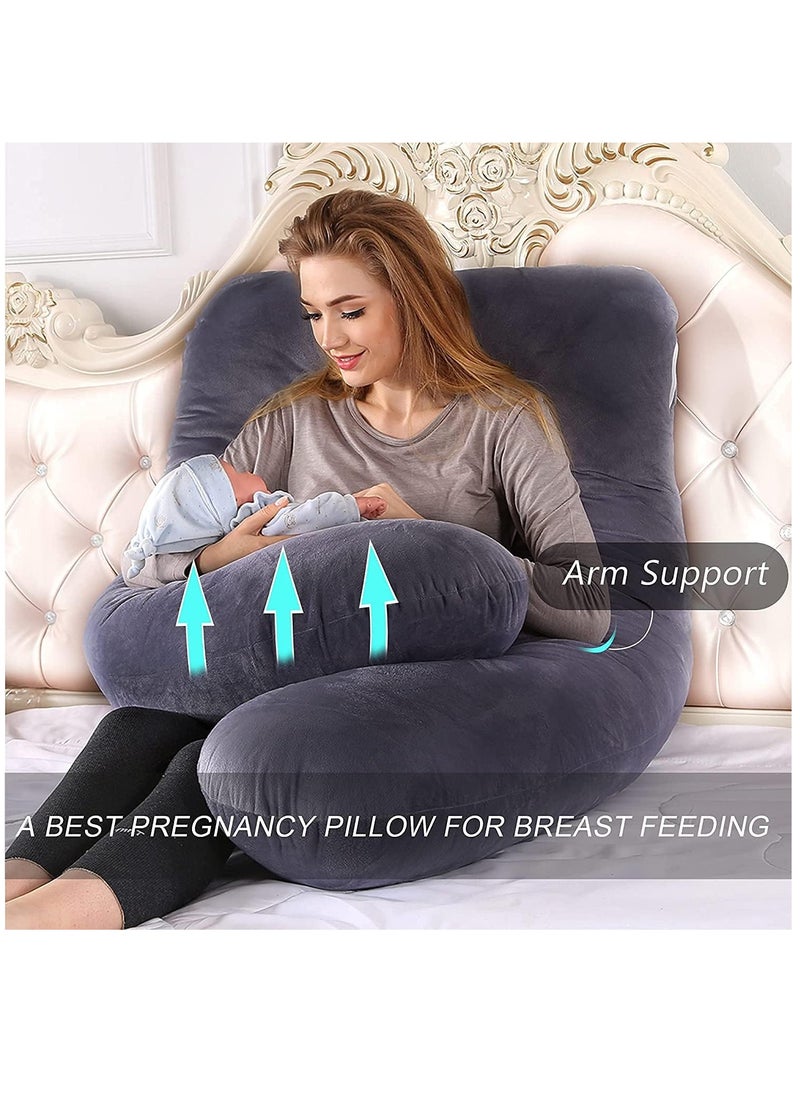 Arabest Pregnancy Pillows, Full Body Pillow with Washable Cover, Maternity Pillow for Pregnant Women, Sleeping, Back Pain Relief  - Image 4
