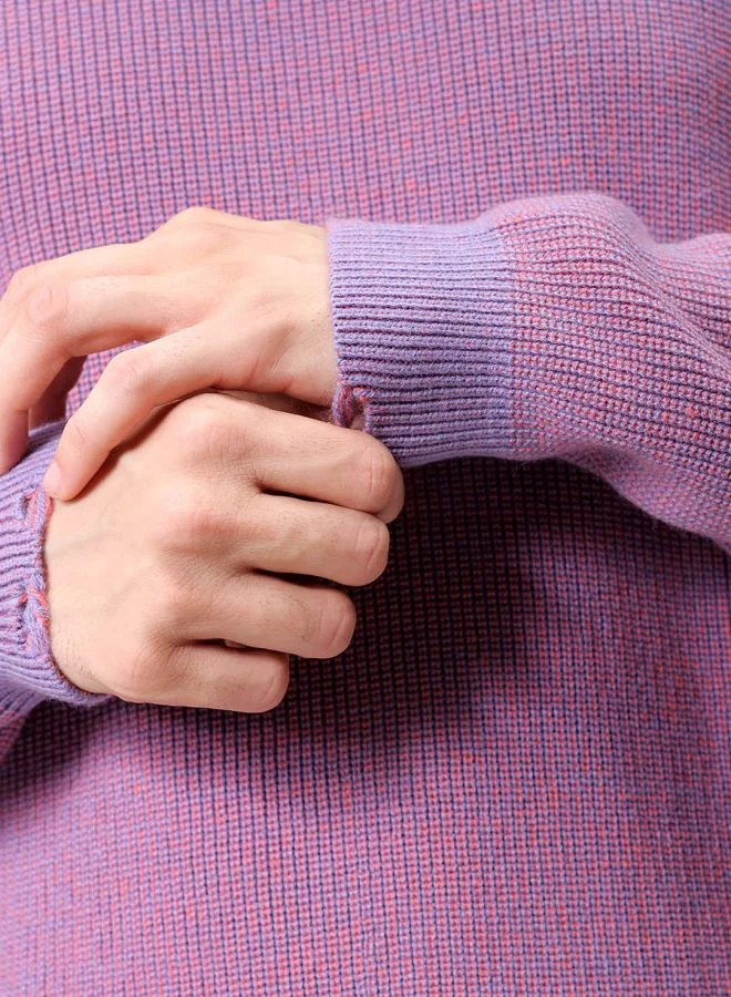 The Indian Garage Co Men Oversized Textured Crew Neck Sweater