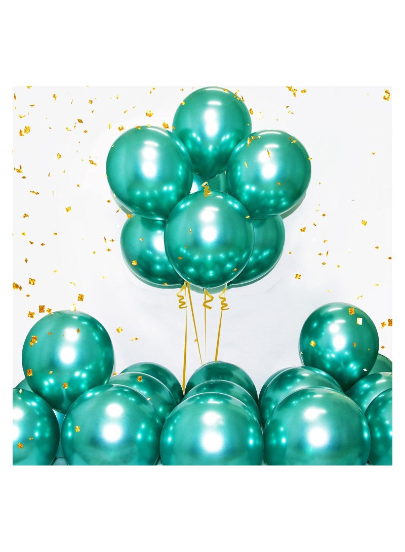 JOLLITY LLC Metallic Chrome Balloons 50 Pcs 12 Inch Helium Shiny Thicken Latex Party Decoration (Chrome Green) - Image 2