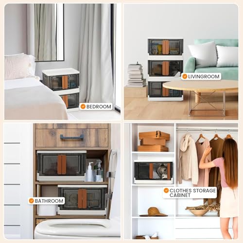 Lamok Multipurpose Stackable Cupboard Drawer for Clothes, Kitchen Item Storage; Wardrobe Cabinet Organizer for Home, Office (Cupboard Double Door, 3 Tier) - Image 3