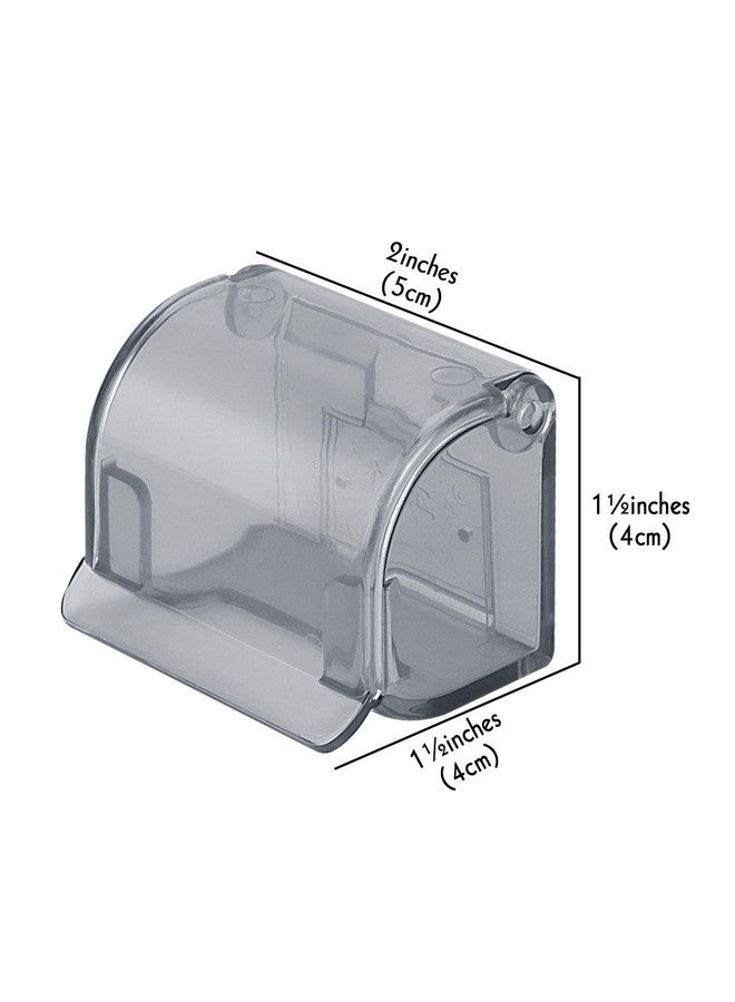 LUEXBOX 2 Pcs Plastic Razor Holders with Cover for Shower Wall, Self Adhesive Waterproof Razor Rack for Bathroom, Compatible with Fusion 5 Proglide, Mach 3 Classic(Grey) - Image 2