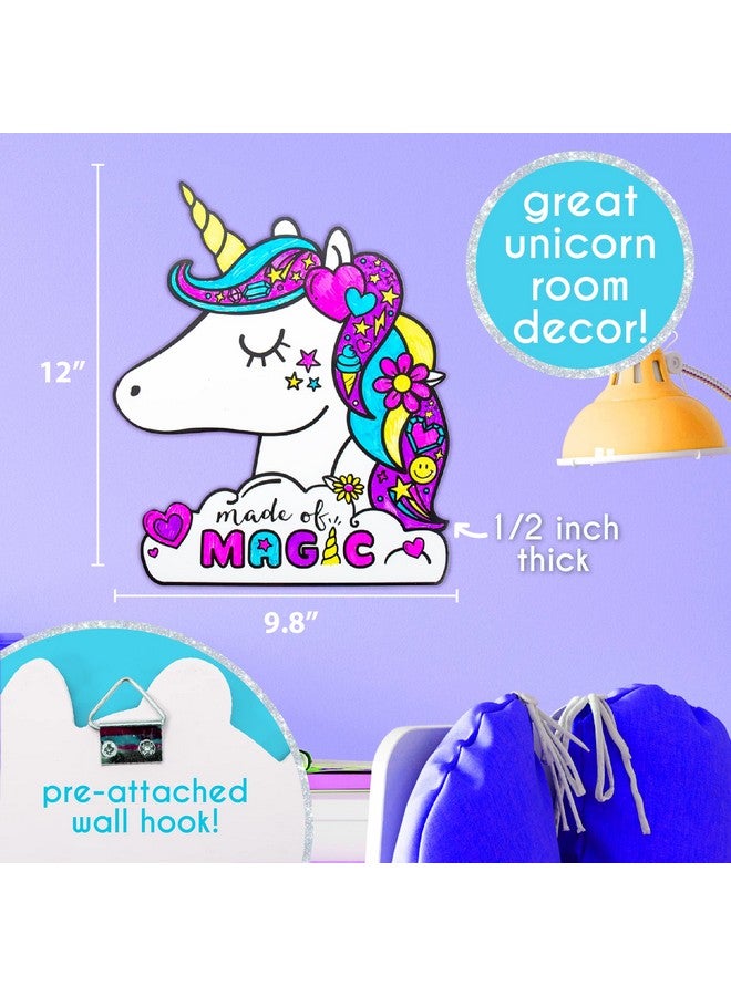 Just My Style Color Your Own Unicorn Wall Art Customizable Wooden Unicorn Wall Art Decor Mess Free Diy Unicorn Wall Art Kit Great Unicorn Theme Birthday Party Decorations & Gifts For Girls Multi - Image 5