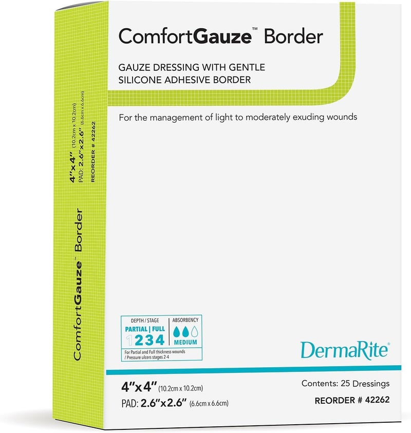 dermarite ComfortGauze White Gauze Island Dressing Sterile 4 x 4 25 per Box - Image 2