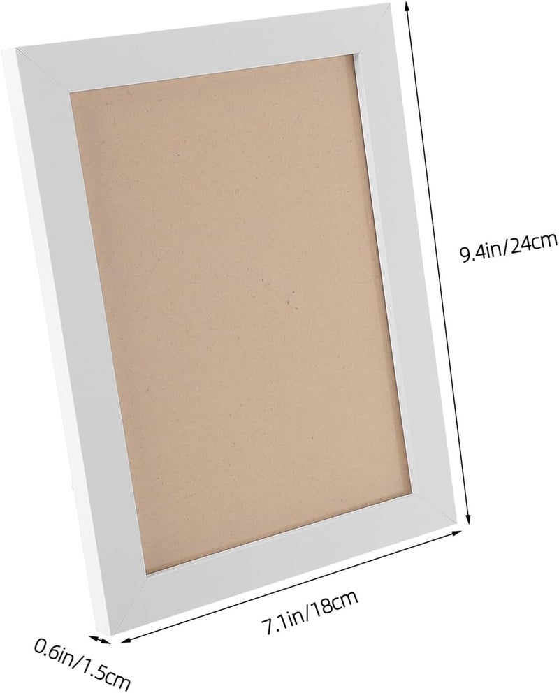 7pcs White Wooden Picture Frames with Backstand A5 (15x21cm) Photo Display Holders for Home and Party Decor - Image 2