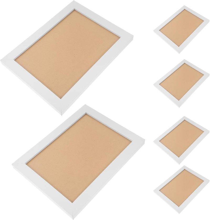 7pcs White Wooden Picture Frames with Backstand A5 (15x21cm) Photo Display Holders for Home and Party Decor - Image 1