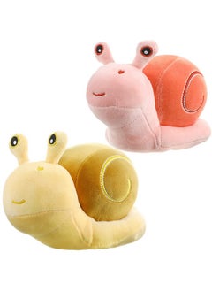 Civaner 2 Pieces Snail Doll Plush Toy 7.87 Inch Cartoon Lovely Valentine'S Day Birthday Gift Cute Soft Snail Plush Toy Snail Stuffed Animal Toy Kawaii Animal Pillow For Home Decoration Gift (Pink Yellow)  - Image 2