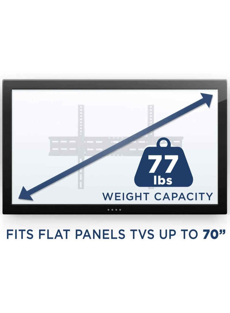 ELTRAZONE TV Wall Mount Bracket | Tilting 2" Low Profile Design Fits Large Flat Screen TVs 37 38 42 50 55 58 60 65 70 Inch | 15 Degrees Tilt Compatible up to 600x400mm - Image 2