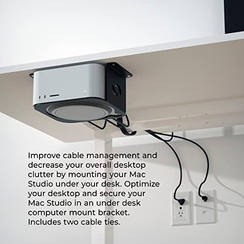 HumanCentric Under Desk Mount Compatible with Mac Studio, Mounting Stand Bracket for M4 M3 M2 M1, Heat Dissipation, Anti-Scratch, Secure or Hide with a Holder Case - Image 4