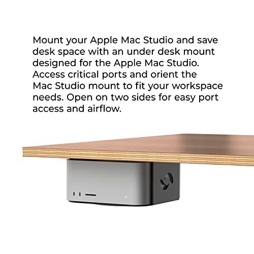 HumanCentric Under Desk Mount Compatible with Mac Studio, Mounting Stand Bracket for M4 M3 M2 M1, Heat Dissipation, Anti-Scratch, Secure or Hide with a Holder Case - Image 2