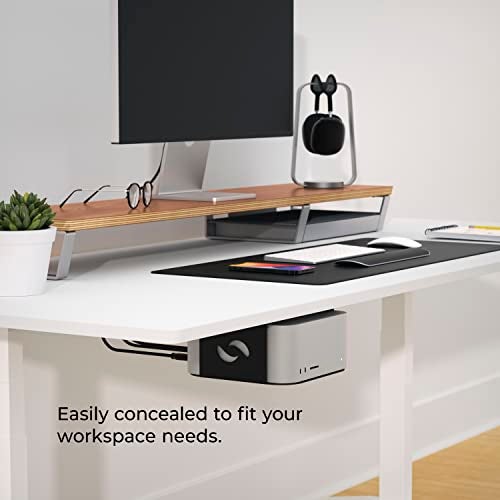 HumanCentric Under Desk Mount Compatible with Mac Studio, Mounting Stand Bracket for M4 M3 M2 M1, Heat Dissipation, Anti-Scratch, Secure or Hide with a Holder Case - Image 5