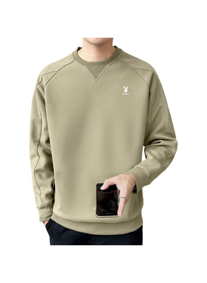 PLAYBOY Sweatshirt For Men, Round Neck, Autumn New Retro Moisture-Wicking Men'S Sweatshirt, Long-Sleeve T-Shirt, Casual Loose Undershirt, Men'S Clothing - Image 1
