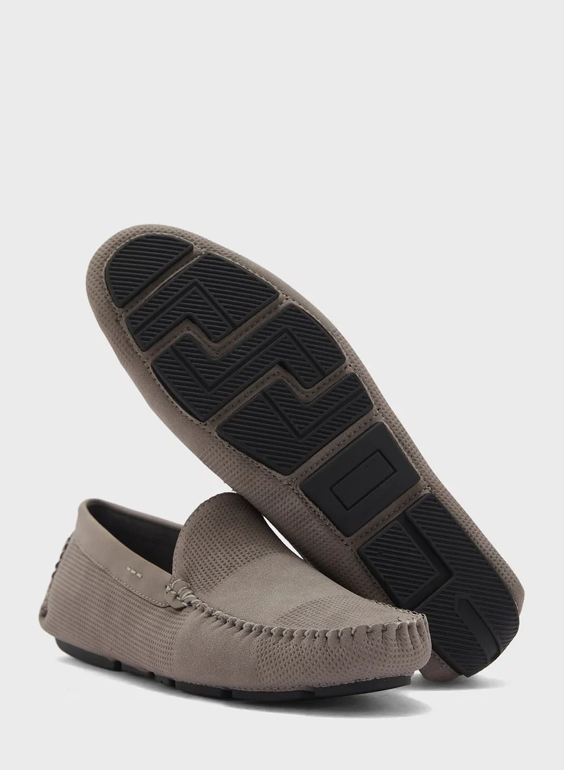 Robert Wood Perforated Suede Loafers