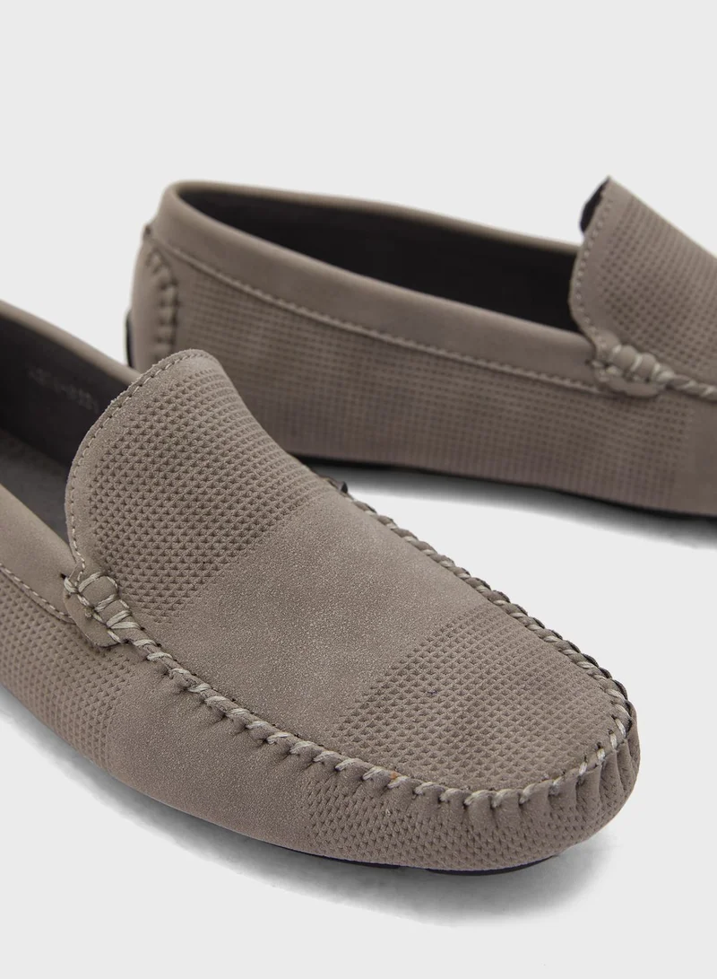 Robert Wood Perforated Suede Loafers