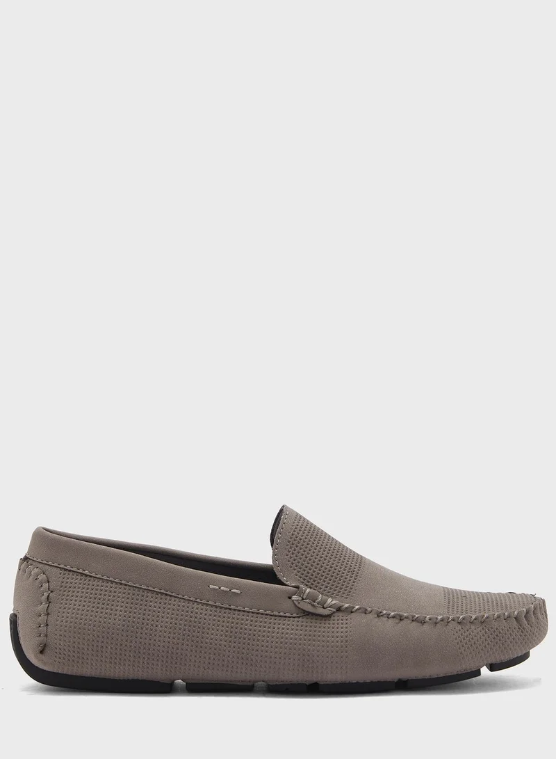 Robert Wood Perforated Suede Loafers