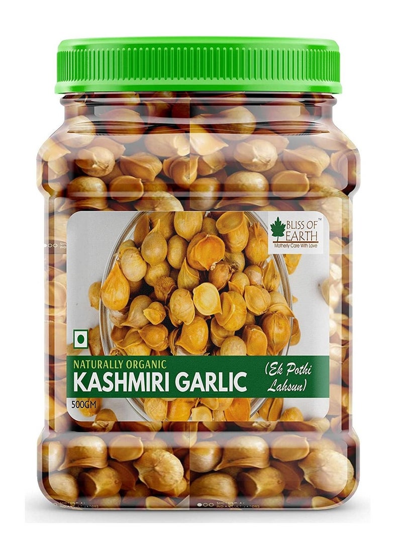 BLISS OF EARTH 500gm Kashmiri Garlic Natural organic From Indian Himalayas, Single Clove, Kashmiri Lahsun Ek Pothi, Snow Mountain Garlic  - Image 1