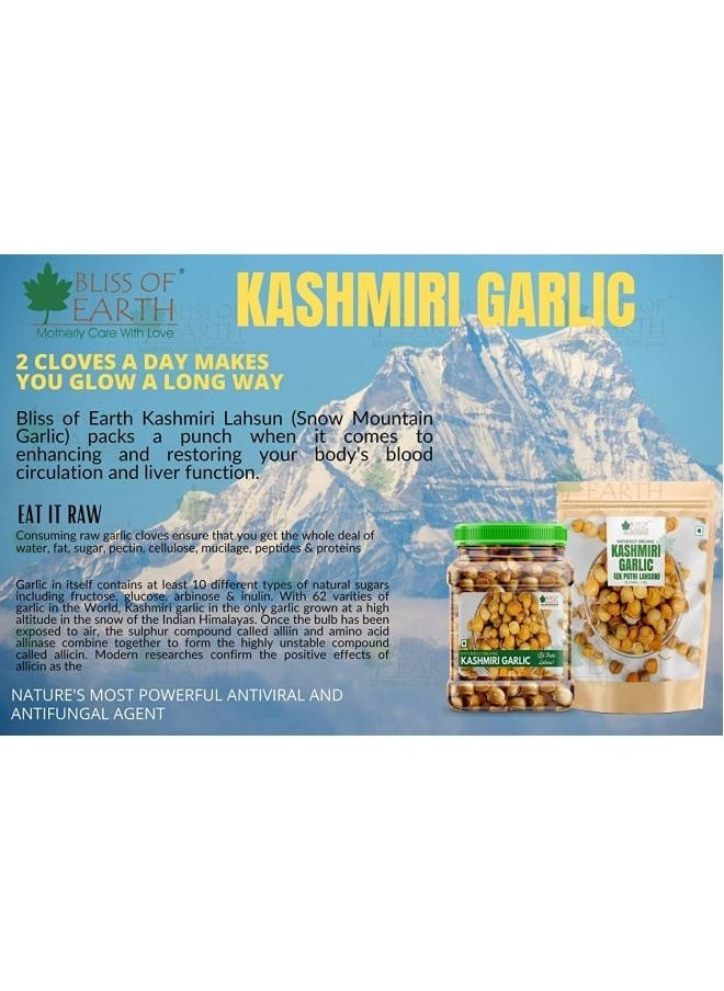 BLISS OF EARTH 500gm Kashmiri Garlic Natural organic From Indian Himalayas, Single Clove, Kashmiri Lahsun Ek Pothi, Snow Mountain Garlic  - Image 2