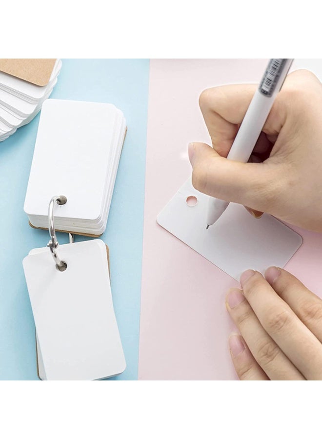 ChicAbode 300 Pcs Blank Index Cards, Flash Cards with Ring for Studying, White Thick Note Cards, Sturdy and Durable, for Game Playing, Thank You Cards, Gift Card, Business Cards, 2.2 X 3.5 Inches - Image 3