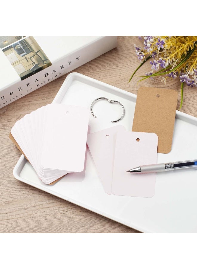 ChicAbode 300 Pcs Blank Index Cards, Flash Cards with Ring for Studying, White Thick Note Cards, Sturdy and Durable, for Game Playing, Thank You Cards, Gift Card, Business Cards, 2.2 X 3.5 Inches - Image 5