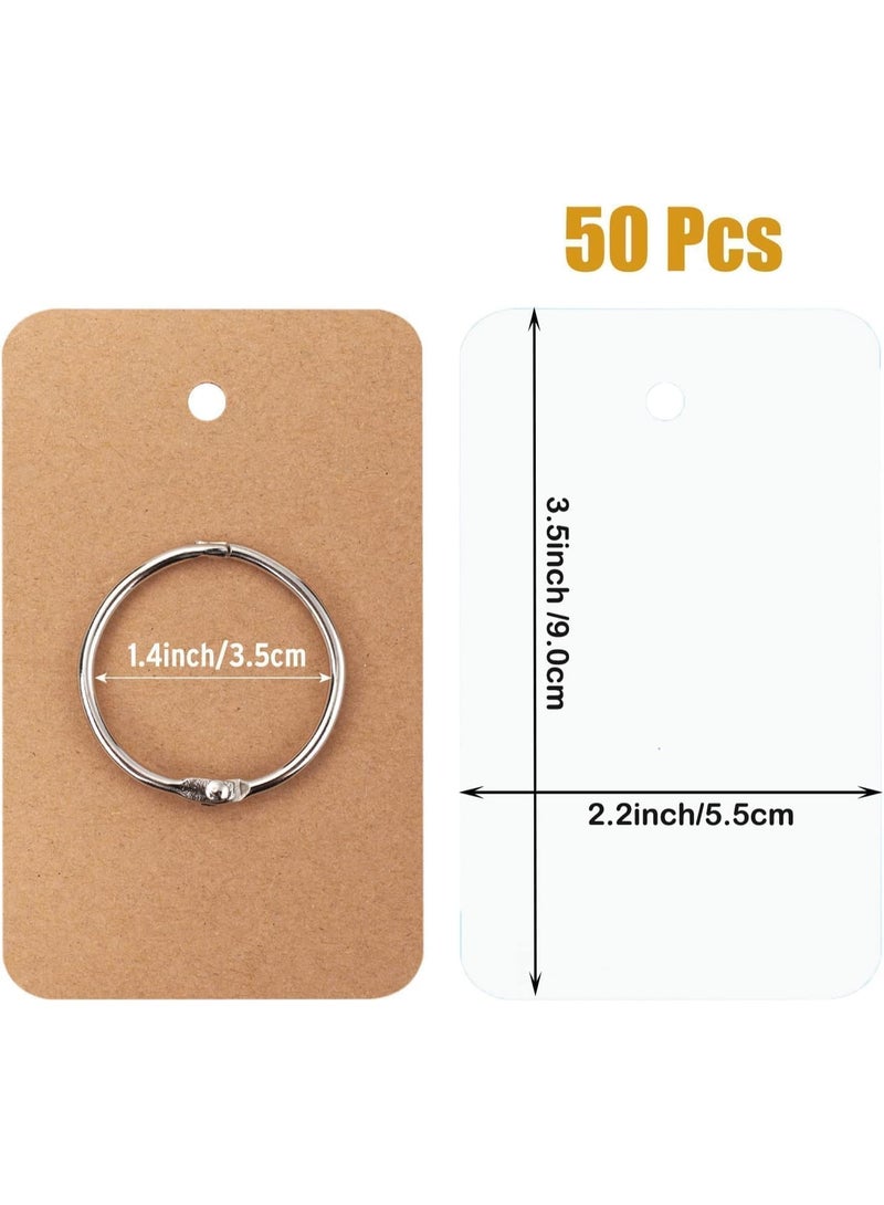 ChicAbode 300 Pcs Blank Index Cards, Flash Cards with Ring for Studying, White Thick Note Cards, Sturdy and Durable, for Game Playing, Thank You Cards, Gift Card, Business Cards, 2.2 X 3.5 Inches - Image 2