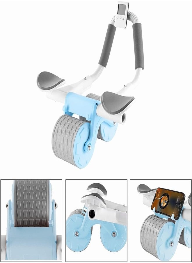 Tiokkss Automatic Rebound Ab Abdominal Exercise Roller Wheel, With Elbow Support And Timer, Abs Roller Wheel Core Exercise Equipment, For Men Women (Blue)  - Image 2