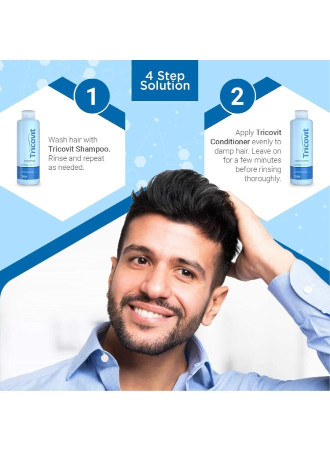 Tricovit Hair Growth Shampoo for Women & Men - Scalp Treatment for Hair Thinning - Regulates Sebum and Hydrates & Regenerates Scalp - Dermatologist-Formulated Thickening Shampoo (8.4 oz) - Image 4