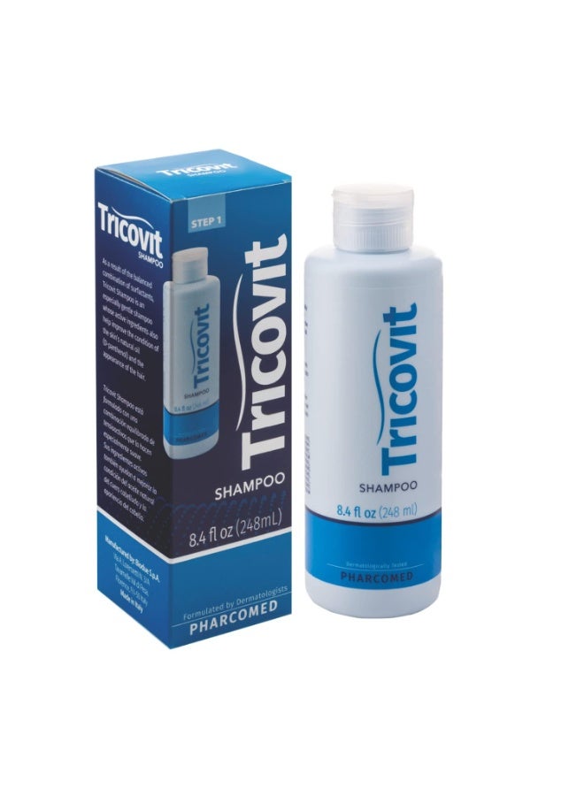 Tricovit Hair Growth Shampoo for Women & Men - Scalp Treatment for Hair Thinning - Regulates Sebum and Hydrates & Regenerates Scalp - Dermatologist-Formulated Thickening Shampoo (8.4 oz) - Image 1