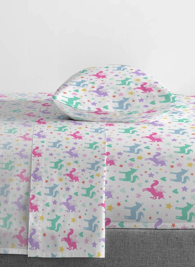 Jay Franco Unicorn Rainbow 4 Piece Twin Bed Set - Includes Comforter & Sheet Set - Super Soft Fade Resistant Microfiber - Image 5