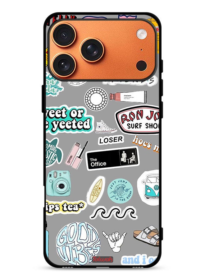 Tolwak Apple iPhone 17 Pro Max Protective Case Cover Good Vibes Stickers - Image 1