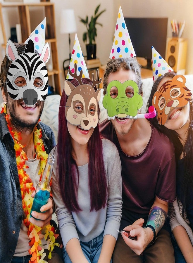 Lemicin 24 PCS Animal Masks for Kids Color Your Own Paper Masks DIY Animal Mask Craft Art Kits for School Classroom Coloring Activities Game Jungle Safari Mask Masquerade Birthday Party Decoration - Image 5