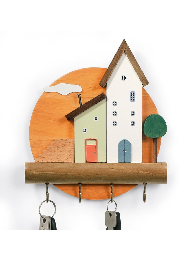 Key Holder Wall Mount, Decorative Farmhouse Hooks, Handmade Key Rack Organizer for Entryway, Kitchen, Hallway, Towel, Leash, Jewelry Hangers, Cute Accessories - Image 1