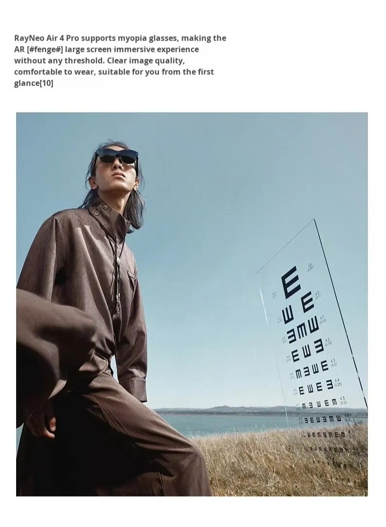 راي نيو رايينيو إير 4 برو - نظارات ذكية للواقع المعزز من الجيل الرابع مع شاشة ميكرو-أولد بدقة HDR10، 1200 نت، شاشة افتراضية 135 بوصة، 120 هرتز، تحويل SDR إلى HDR والبعد الثنائي إلى ثلاثي الأبعاد بالذكاء الاصطناعي، صوت B&O، خفيفة الوزن، شاحن USB-C - Image 5
