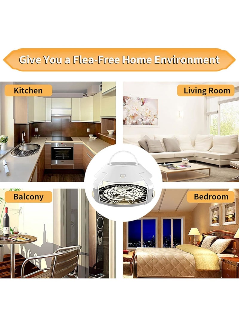 SOLARAE Flea Traps for Inside, 2 Pcs Sticky Dome Flea Trap with 6 Sticky Discs, Odorless Natural Flea Insect Infestation Trap for Kitchen, Living Room, Balcony, Bedroom, Safe for Children and Pets - Image 3