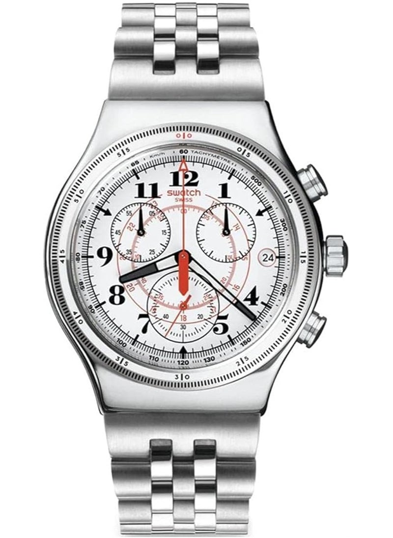 Swatch Swatch Analog Casual Watch stainless steel strap for Men, Silver- YVS414GD 
