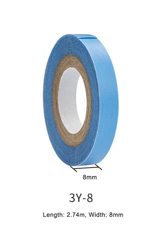 مجموعة شريط لاصق للباروكة (5 قطع) - داعم أمامي - أزرق - 2 × 3 ياردة - Image 2