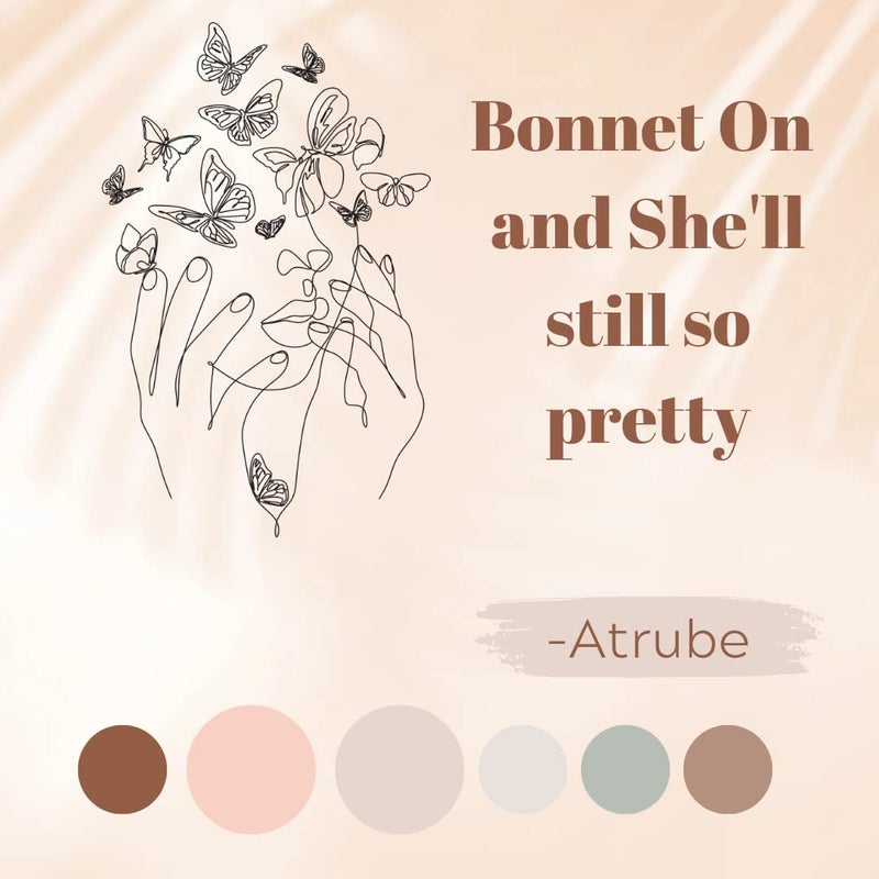 Atrube Satin Bonnet Silk Bonnet Hair Bonnet for Sleeping Satin Bonnet for Hair Bonnets for Women Silk Bonnet for Natural Hair Silk bonnet for Hair Multicolour - Image 4