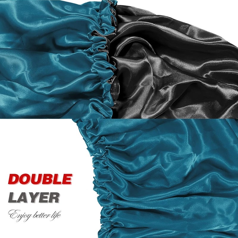 Atrube Satin Bonnet Silk Bonnet Hair Bonnet for Sleeping Satin Bonnet for Hair Bonnets for Women Silk Bonnet for Natural Hair Silk bonnet for Hair Multicolour - Image 3