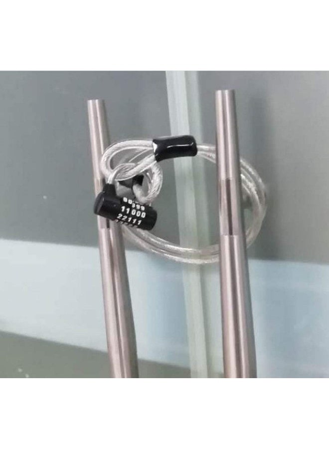 WANLIAN Stainless Steel Safety Cable, Double Loop Braided Steel Cable Flexible Lock Cable Lock 3/8 inch U-Lock, Padlock, Transparent Wire Rope with Ring, Electric Door, Bicycle, Glass Door Lock, Door Handle  - Image 1