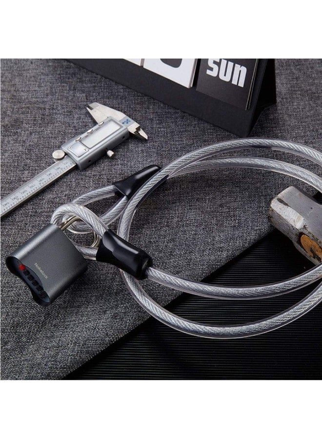 WANLIAN Stainless Steel Safety Cable, Double Loop Braided Steel Cable Flexible Lock Cable Lock 3/8 inch U-Lock, Padlock, Transparent Wire Rope with Ring, Electric Door, Bicycle, Glass Door Lock, Door Handle  - Image 3