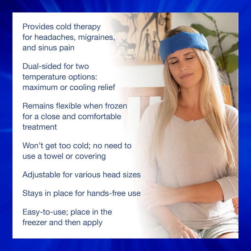 Theramed Cooling Headache Relief Band - Fabric Lined Ice Pack for Tension and Migraine Relief - Image 2