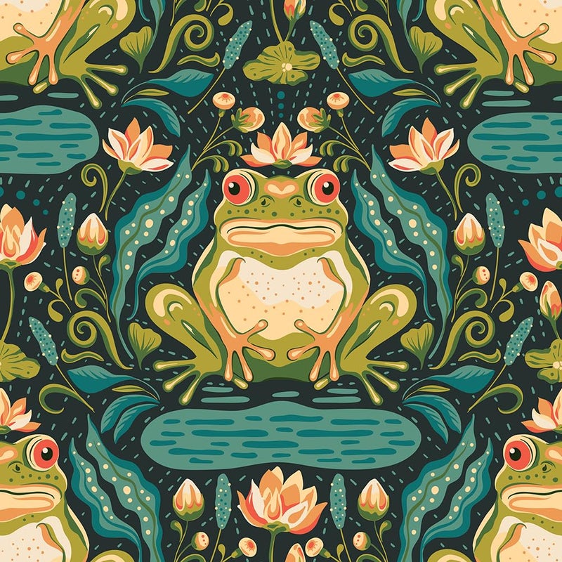 REDAMANCY Vintage Dark Green Damask Forg Animal Peel and Stick Wallpaper Stick on Contact Paper Vintage Wall Paper Easy Peel Off for nightstand Drawer Cabinet Renter - Image 1