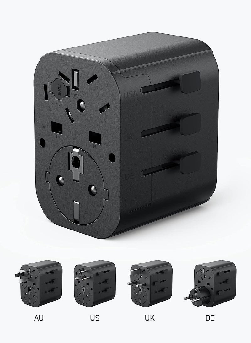 Anker PowerExtend 30W, Wall Charger with Travel Plug, 1-Ports USB-C, 2-Ports USB-A, Wall Plug, 312 Outlet Extender, Black - Image 2
