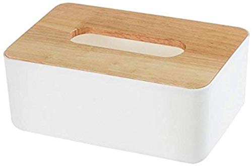VEDHAK Square Shape Wooden Cover Plastic Tissue Box Holder, Elegant Paper Napkin Dispenser and Organizer for Car, Home, Living Room, Office, and Hotel Décor, Stylish and Durable Tissue Holder Case. - Image 2