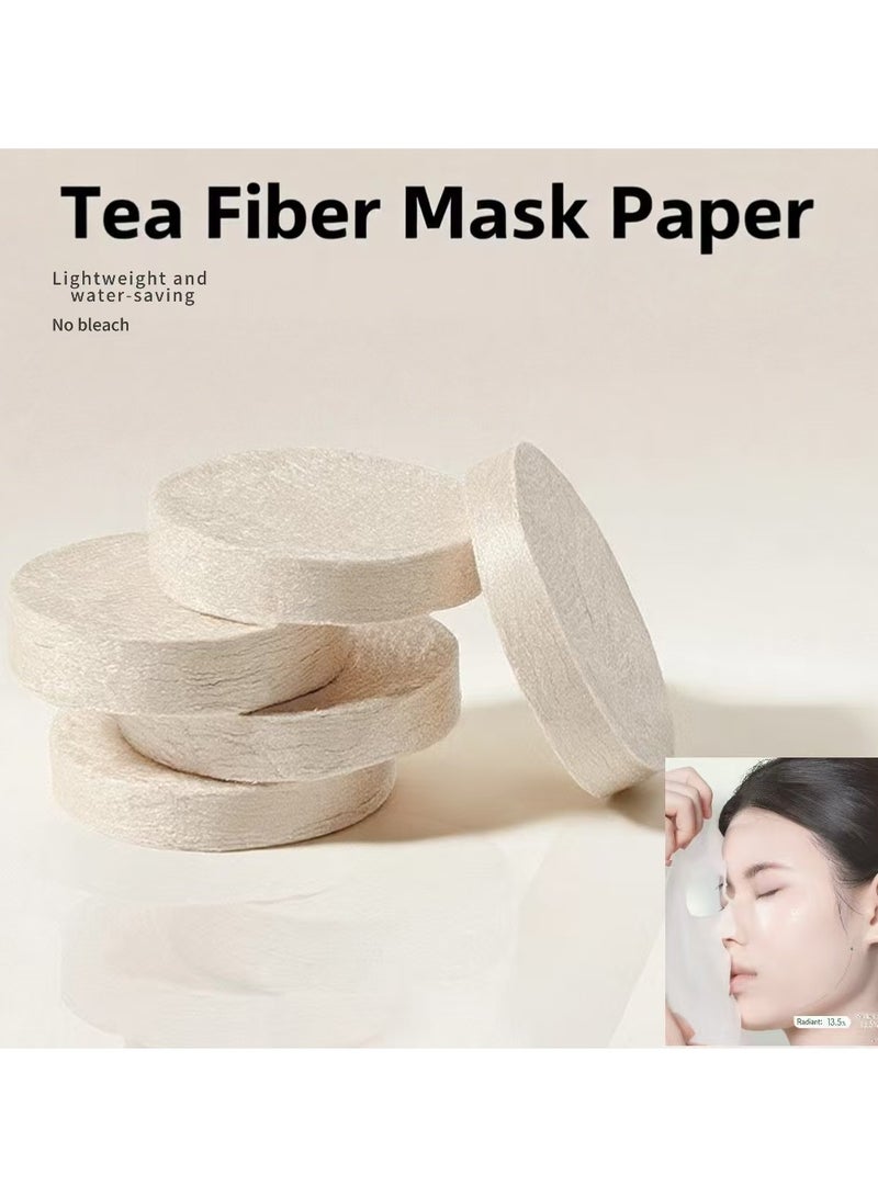 Tea fiber compressed mask wet compress silk ultra-thin beauty salon special spa face mask disposable mask paper buckle grain - 50 grains per bag  - Image 1