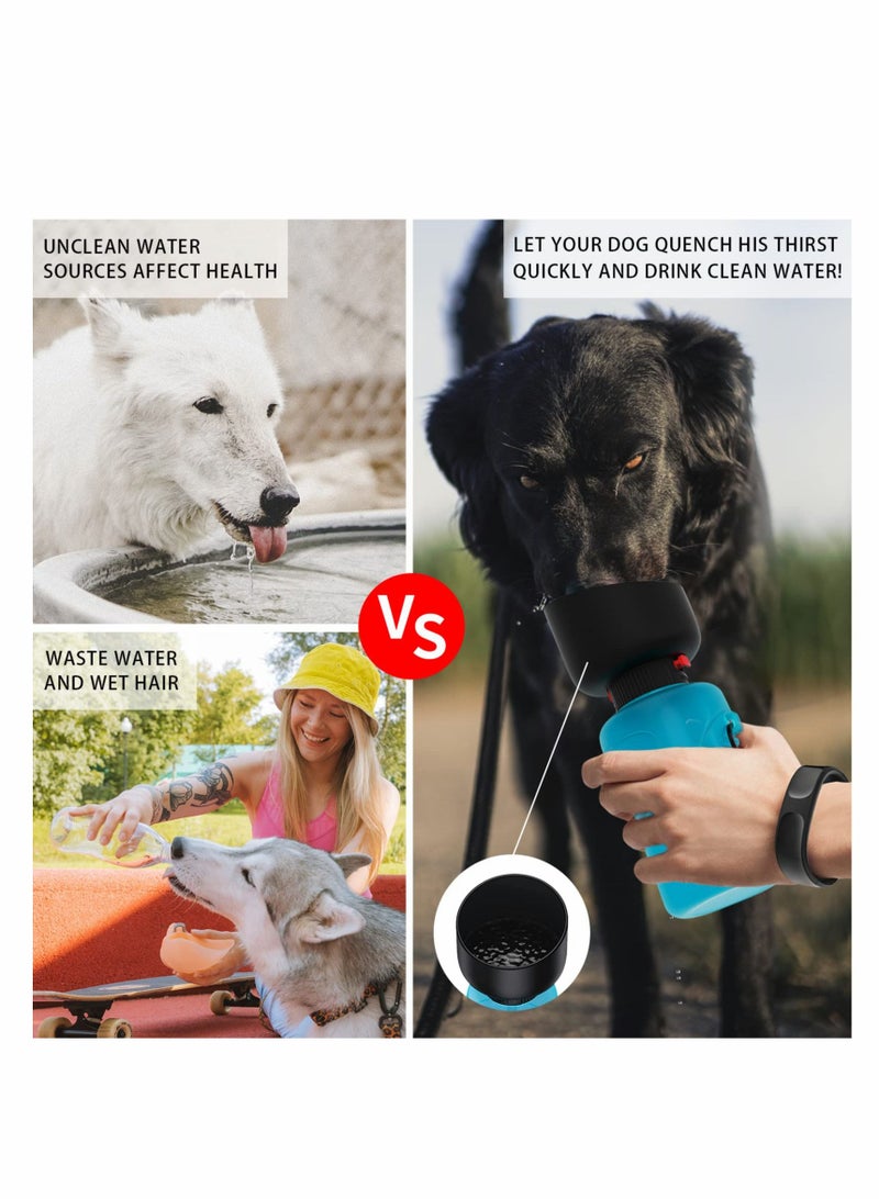 KASTWAVE Dog Water Bottle with Backpack Loop Buckle, 500ml Leak Proof Pet Travel Water Bottle Bpa Free Dog Drinking Bottle Portable for Outdoor Walking Hikes Trvels Drinking, Food Grade Plastic For Pets - Image 4
