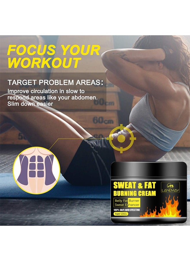 LANEMAY - Sweat And Fat Burning Cream, Cellulite Firming And Slimming Cream For Men And Women, Weight Loss Slimming Workout Enhancer, Cellulite Treatment For Thighs, Legs, Abdomen, Arms And Buttocks 120G - Image 1