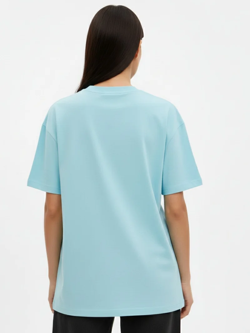 OUTZIDR  Blue Crew Neck Graphic Tshirt for Women | Best Price UAE